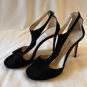 Jimmy Choo Suede T-strap heels